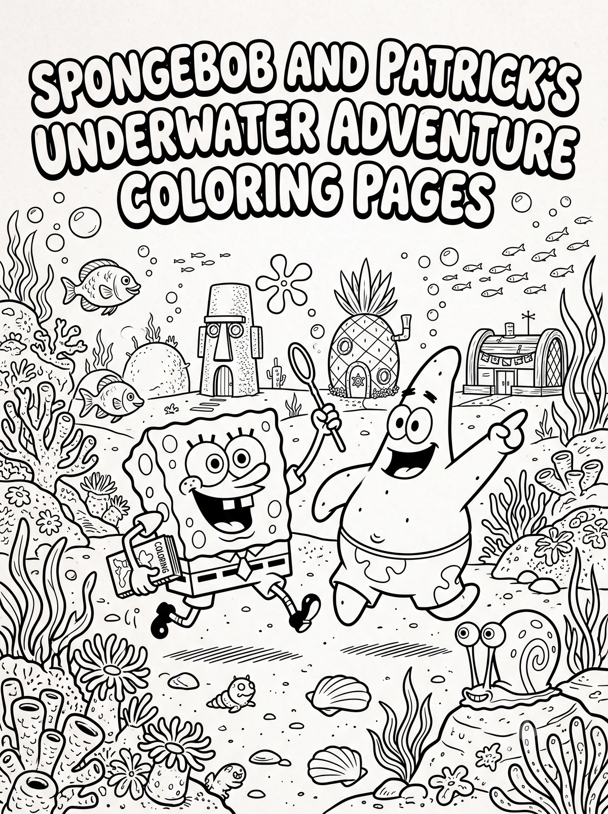 SpongeBob and Patrick's Underwater Adventure Coloring Pages