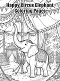 Happy Circus Elephant Coloring Pages