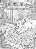 Happy Corgi Adventure Coloring Pages